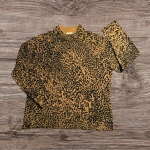 Vintage 90s Designers Originals Leopard Mock Neck Sweater